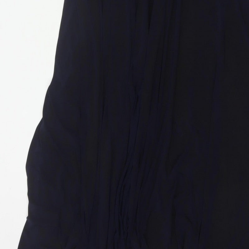 R&M Richards Women Blue UK 12 Maxi Halter Beaded Evening Dress
