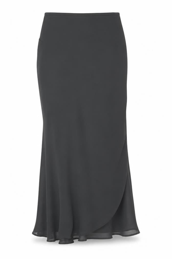 Mango Night Women Black UK 10 Long Wrap Flare Formal Skirt