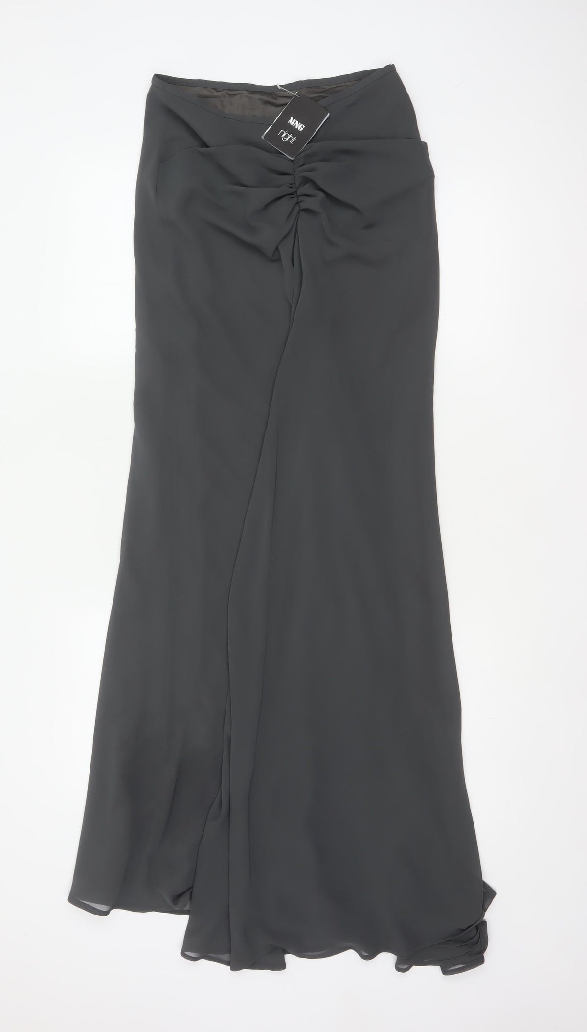 Mango Night Women Black UK 10 Long Wrap Flare Formal Skirt