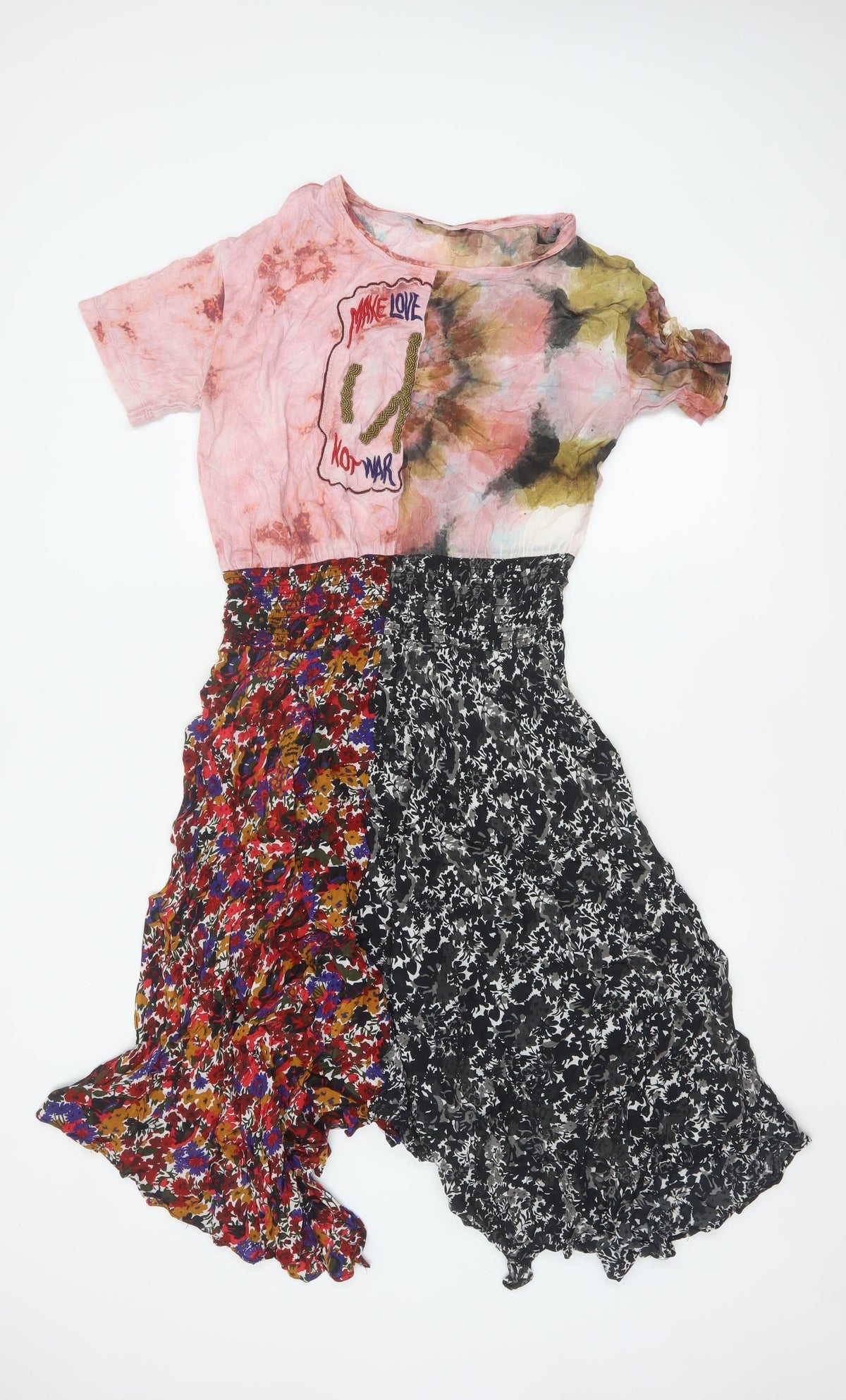 Desigual Women’s Multicoloured L Maxi Asymmetric Floral Dress