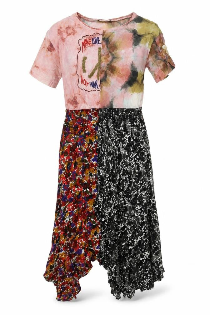 Desigual Women’s Multicoloured L Maxi Asymmetric Floral Dress
