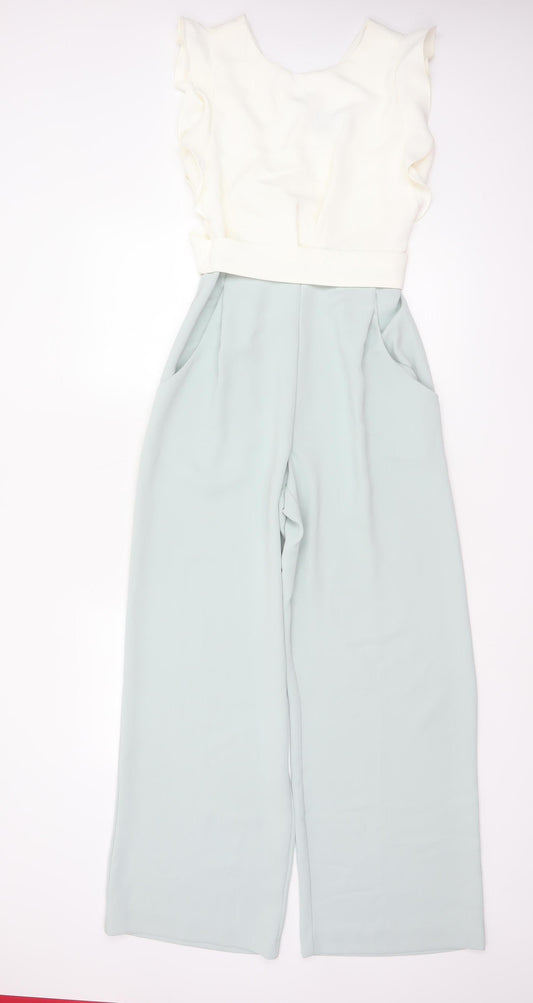 Please Eight Women’s Multicoloured UK 8 Ruffle Wide-Leg Jumpsuit