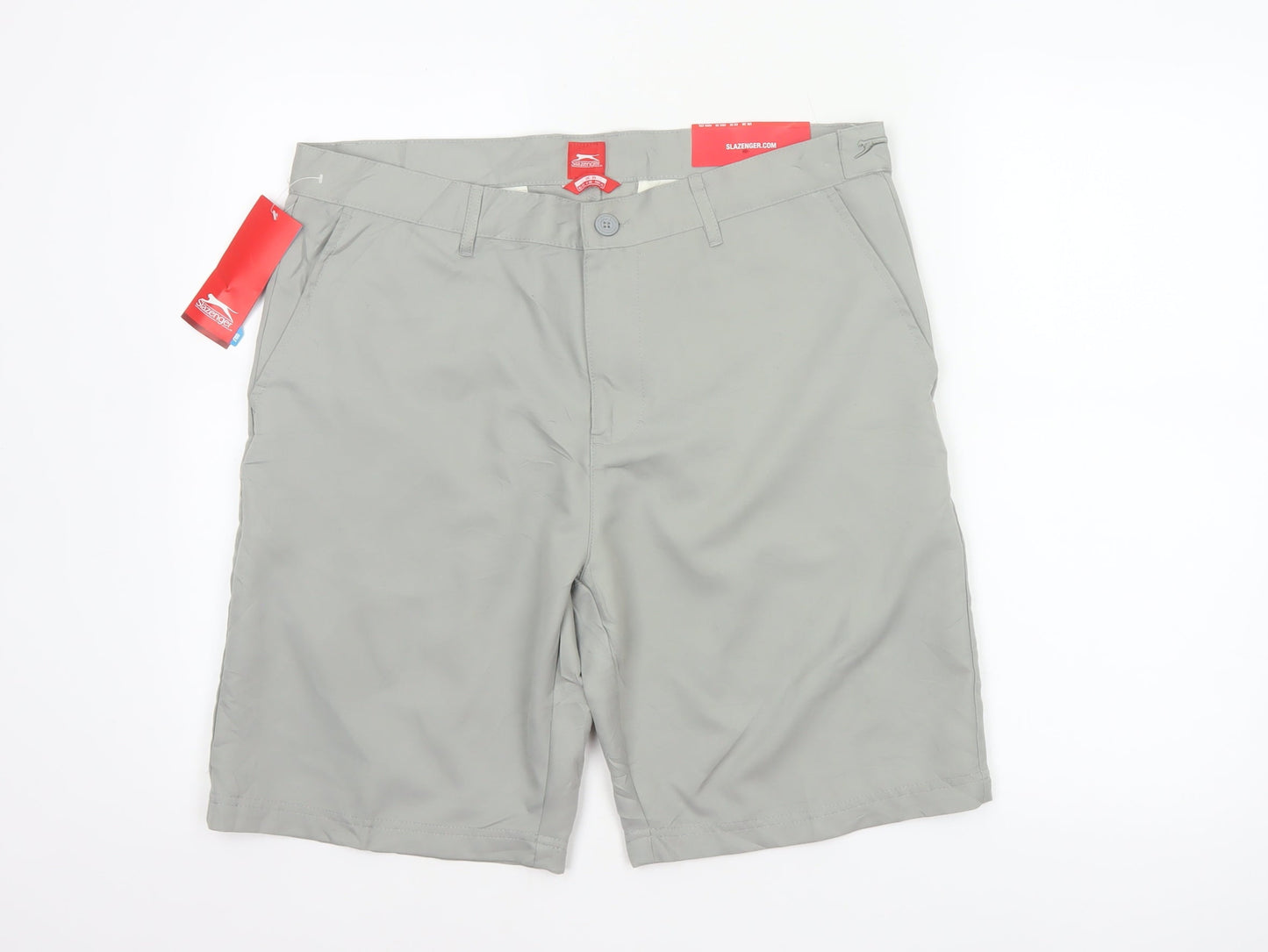 Slazenger Men’s Grey L 36in Chino Shorts Lightweight New