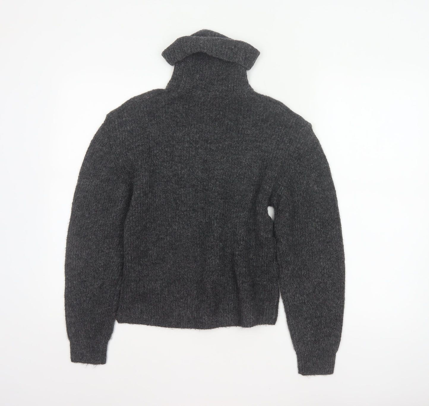 Topshop Women Grey Roll Neck Knit Pullover Jumper XS Long Sleeve