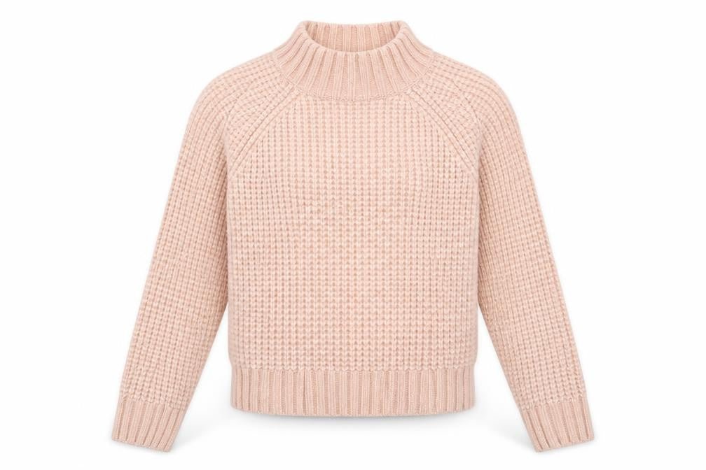 H&M Divided Women’s Pink Size 10 Chunky Knit Mock Neck Jumper
