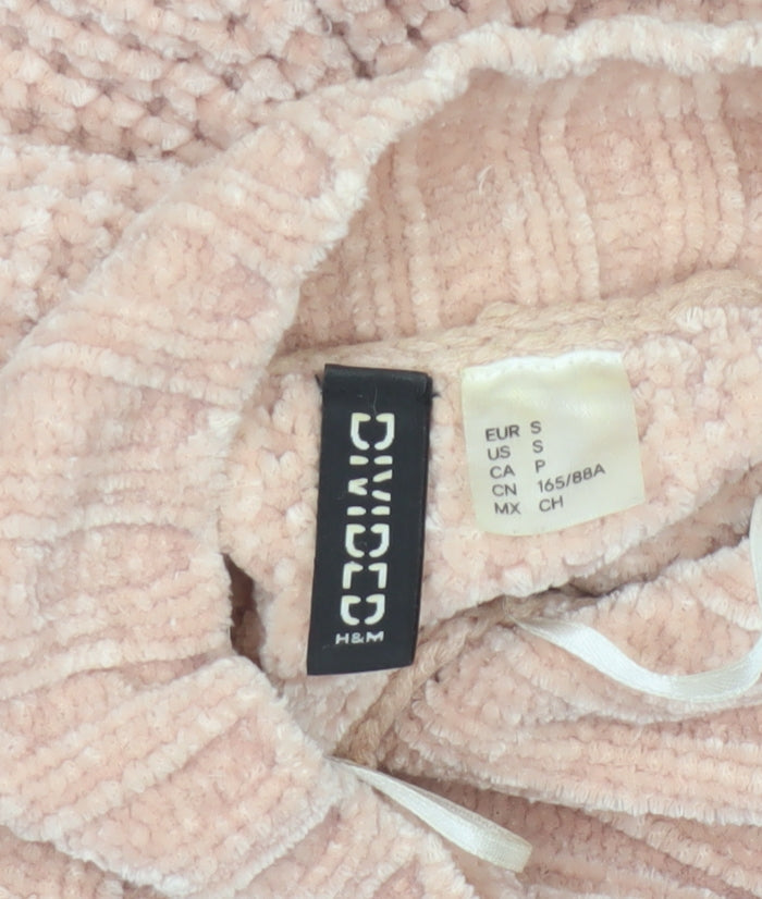 H&M Divided Women’s Pink Size 10 Chunky Knit Mock Neck Jumper