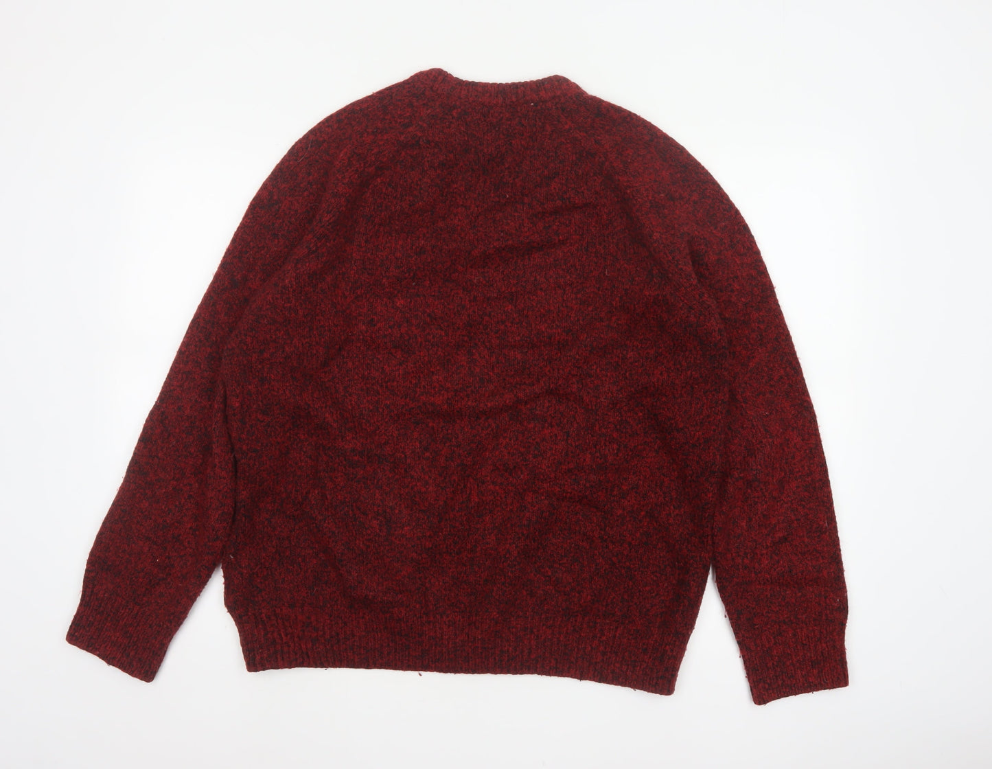 H&M LOGG Men’s Red Chunky Knit Crew Neck Pullover Jumper Size L