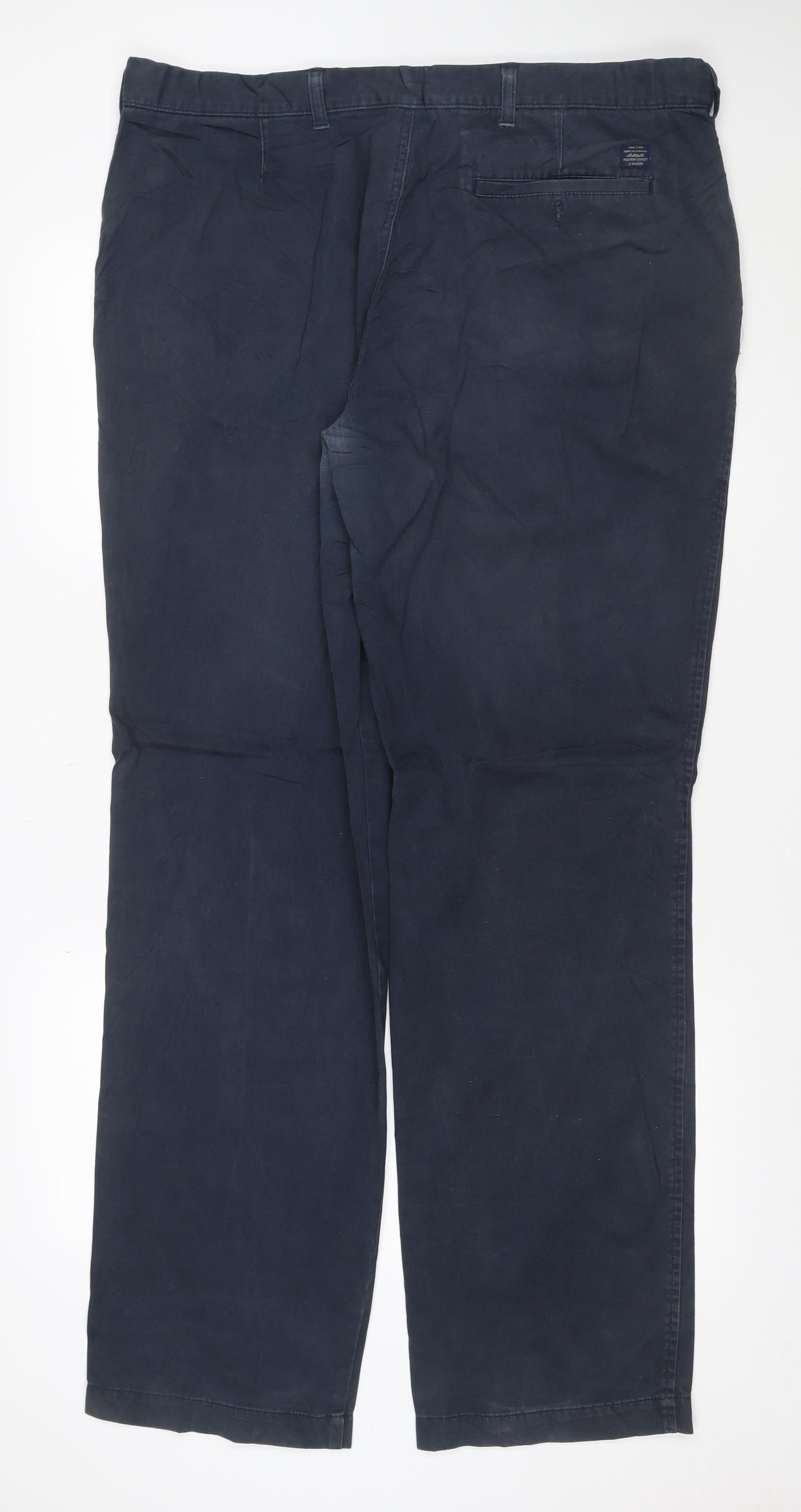 Marks & Spencer Men's Blue 40in 35in Regular Fit Chino Trousers