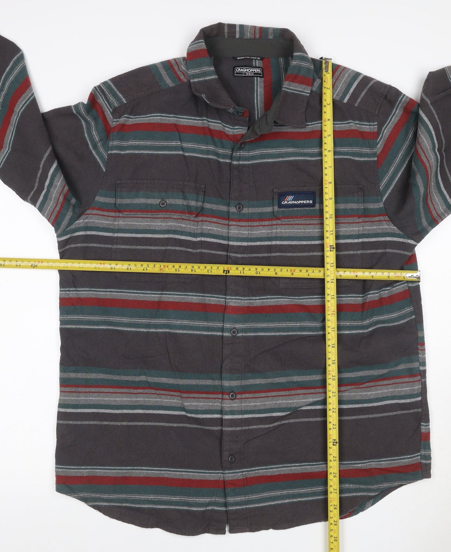 Craghoppers Men's Multicoloured L Striped Long Sleeve Button-Up Shirt