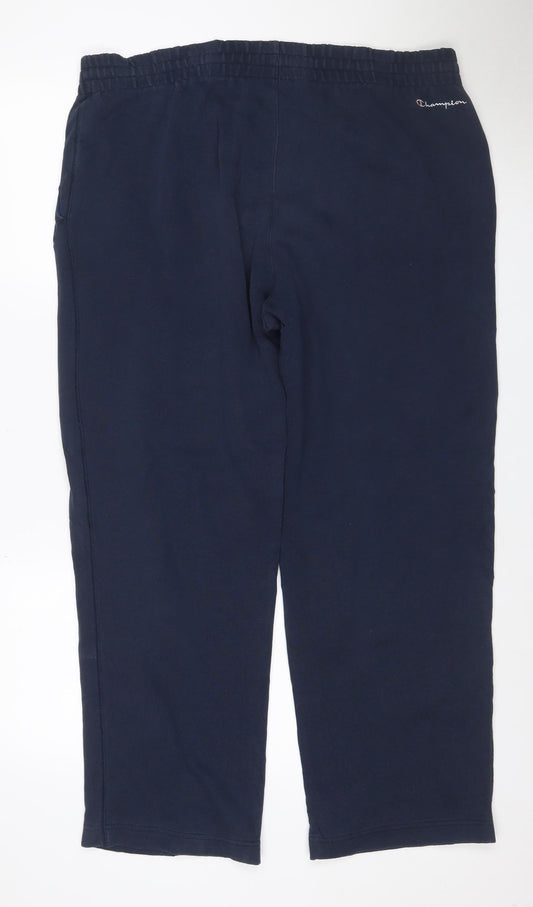 Champion Men's Blue L Fleece Sweatpants Elastic Waist Pockets
