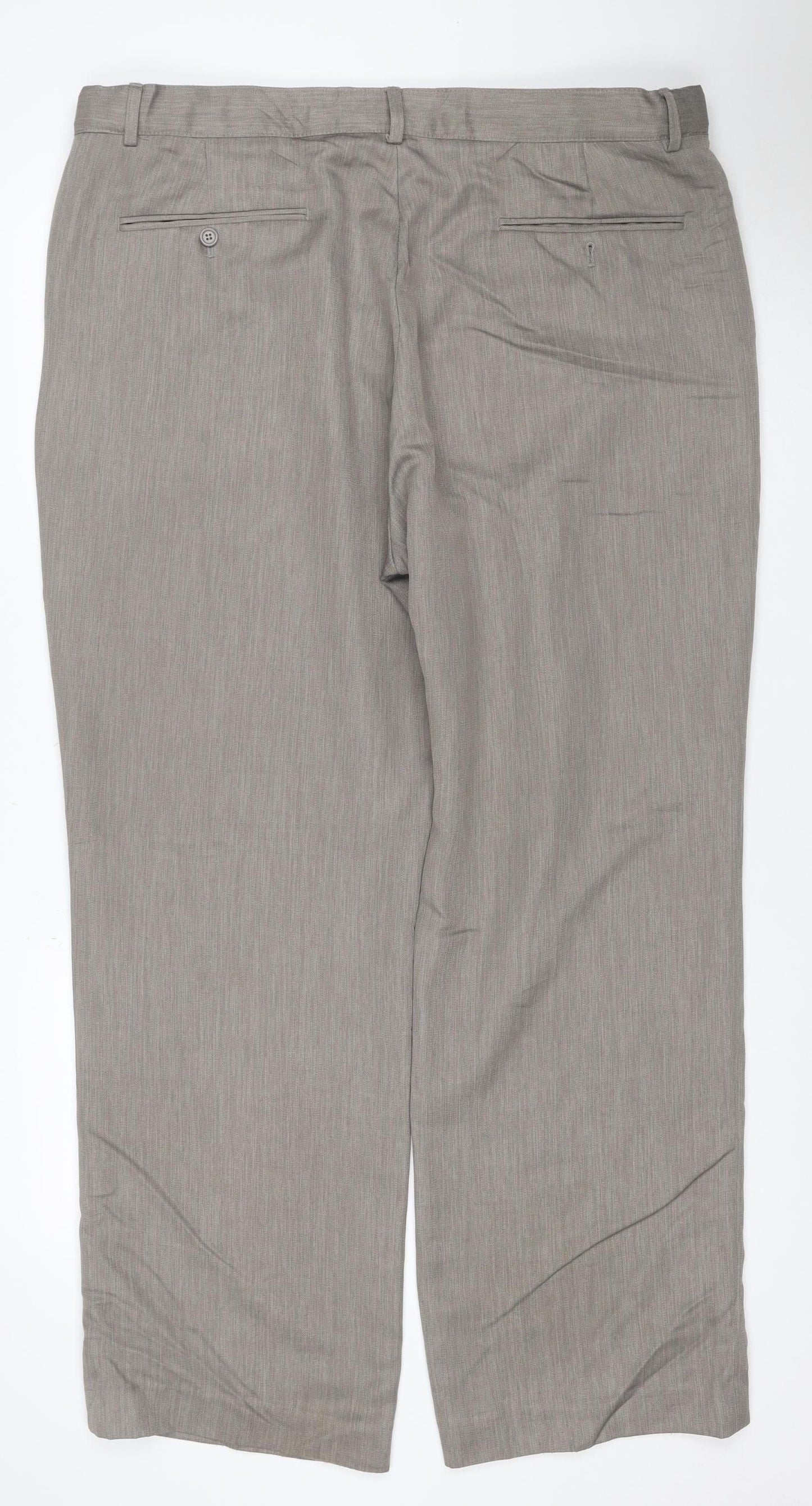 Cotton Traders Women Grey UK 14 Straight Leg Dress Trousers Pockets