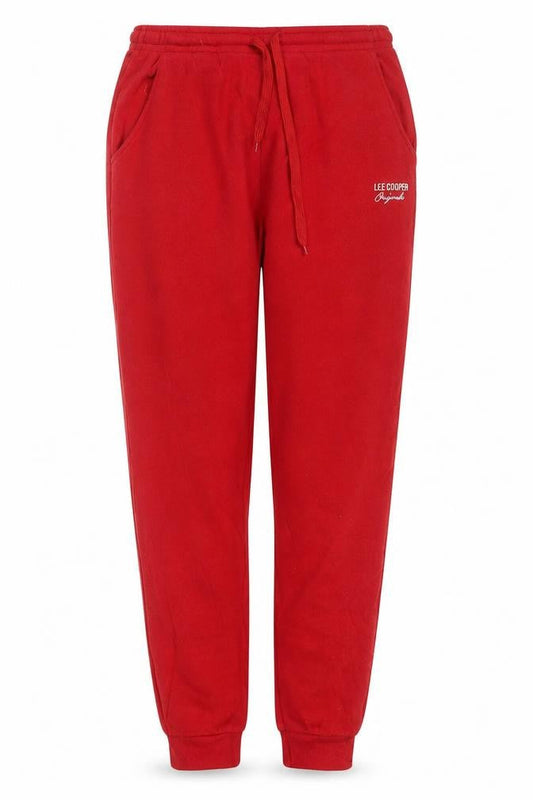 Lee Cooper Women Red UK 16 Sweatpants Jogger Drawstring Cotton Blend