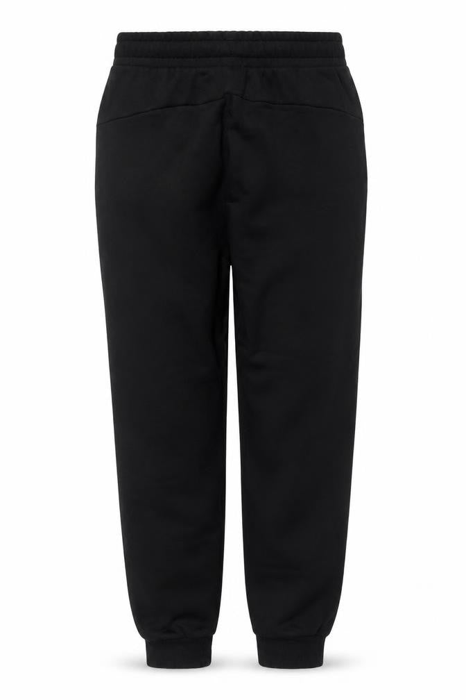 Front view of Puma boys’ black 13-14 years jogger track pants elastic waist