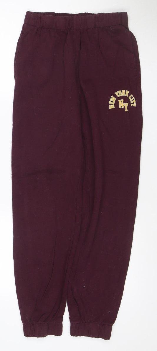 Hollister Women Purple XS Ultra High-Rise NYC Logo Jogger Sweatpants