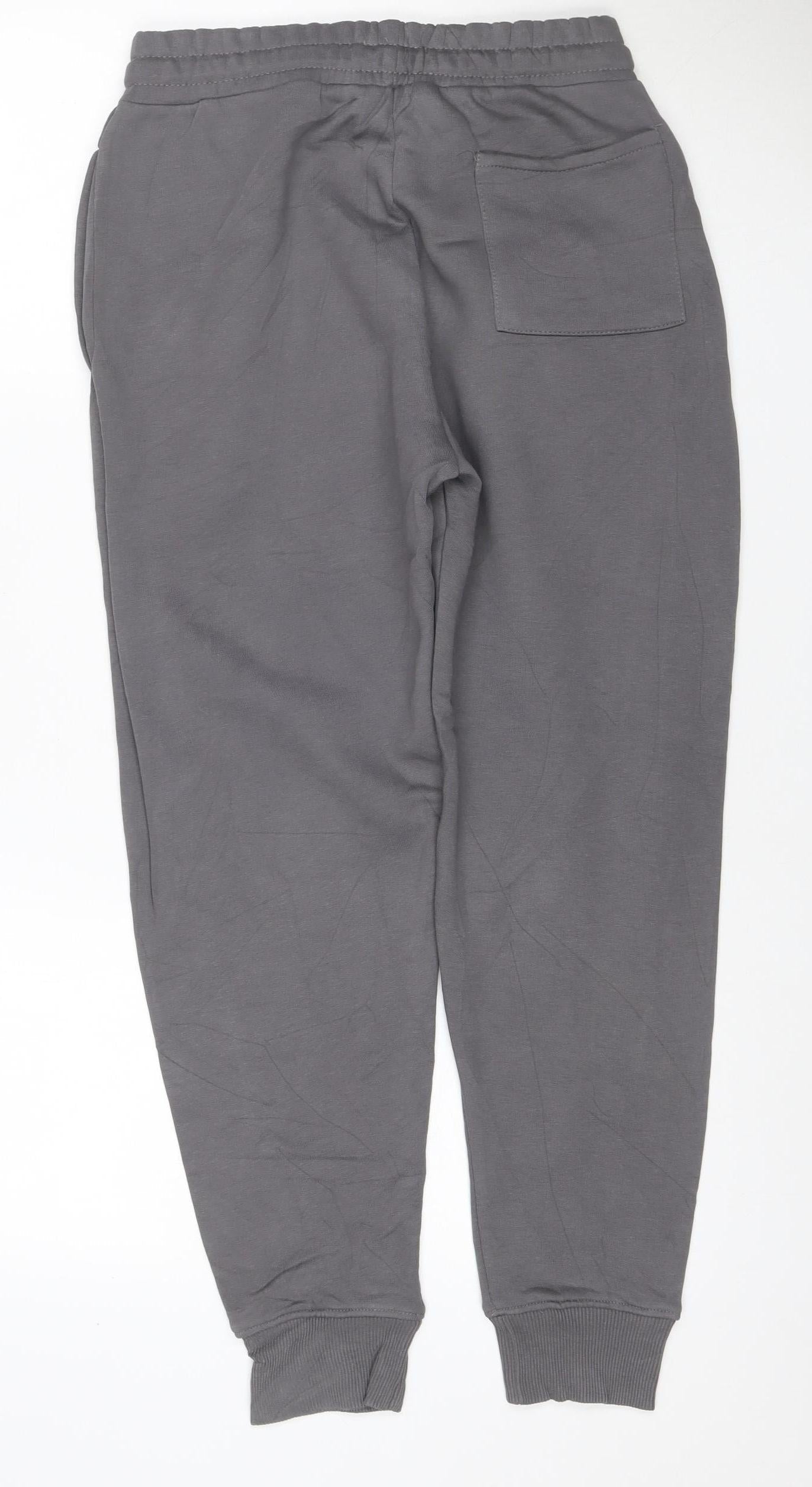 Zara Men Grey S Drawstring Tapered Jogger Activewear Trousers