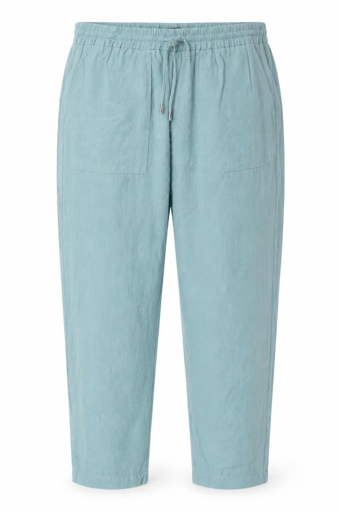 Marks & Spencer Women Blue Size 14 Slim Lyocell Wide Leg Drawstring Trousers