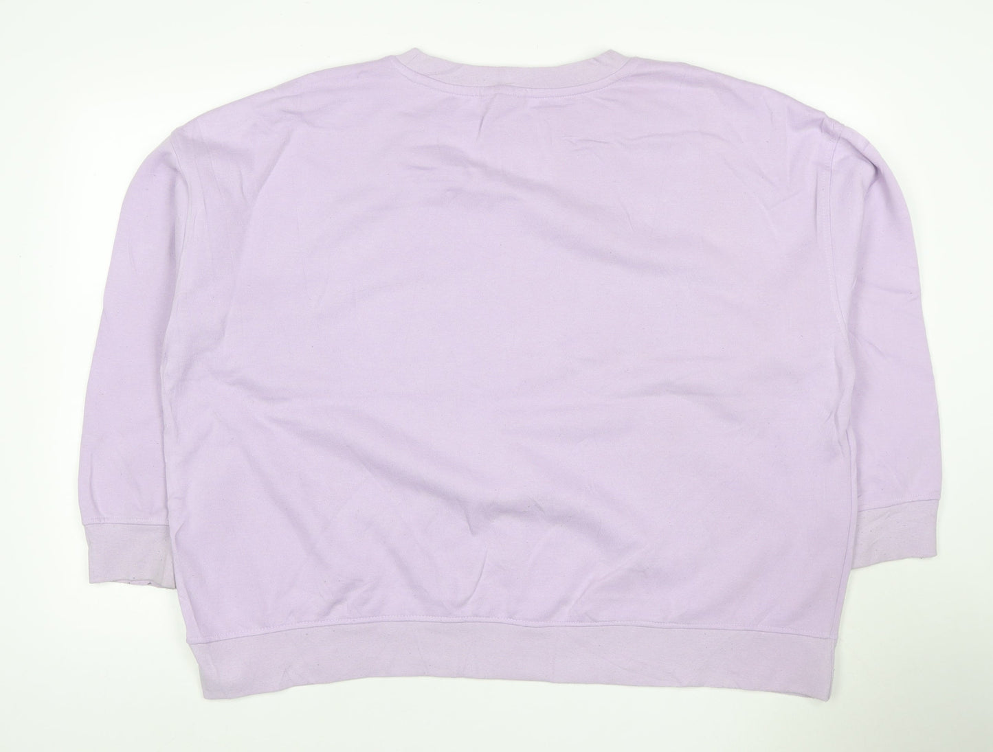 Disney Women’s Purple XS Stitch Graphic Pullover Sweatshirt Crew Neck