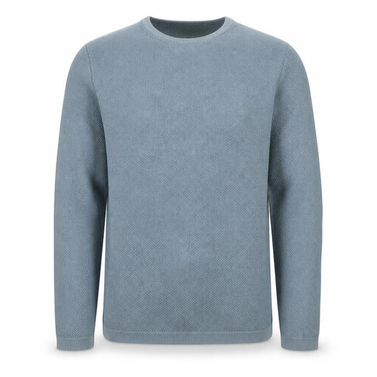 Maddox Men’s Blue Cotton Knit Crew Neck Pullover Jumper Size M