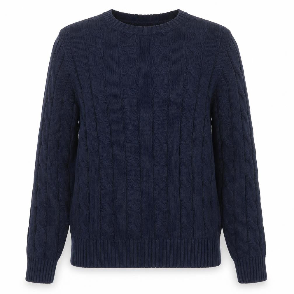 U.S. Polo Assn. Women’s Blue UK 10 Cable Knit Cotton Jumper