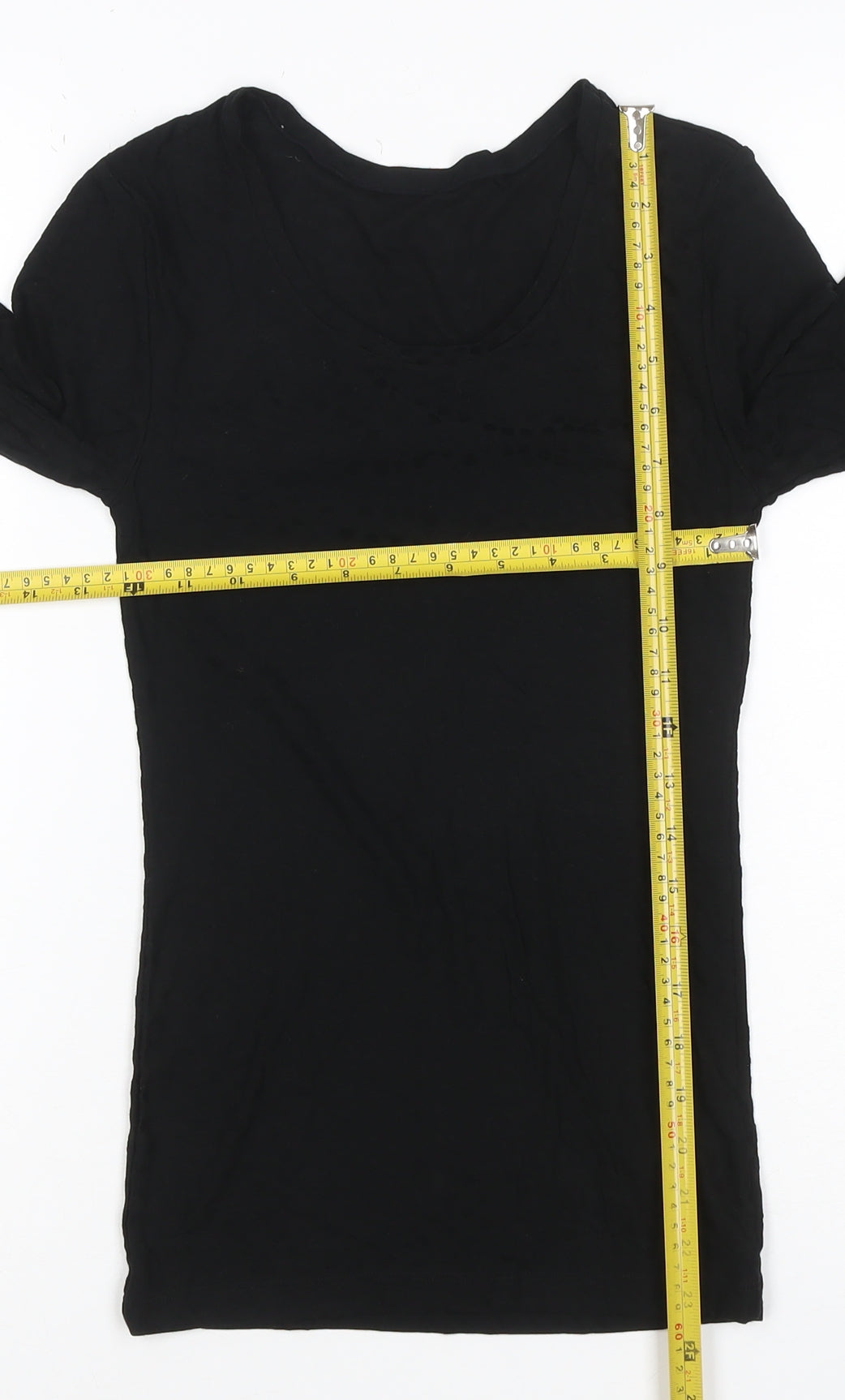 Marks and Spencer Women Black Size 6 Heatgen Geometric Long Sleeve Top