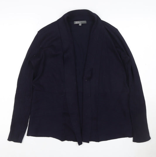 89th & Madison Women's Black S Open Ribbed Knit Cardigan Long Sleeve
