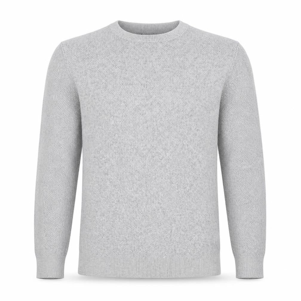 Marks & Spencer Men Grey S Cotton Crew Neck Knit Pullover Jumper