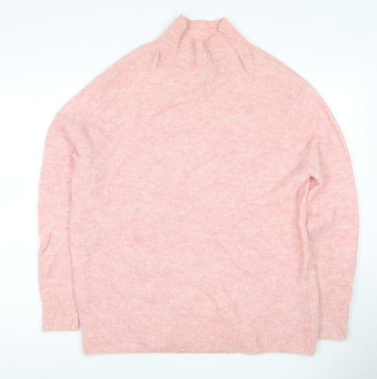 & Other Stories Women Pink S Mohair Blend Mock Neck Raglan Jumper