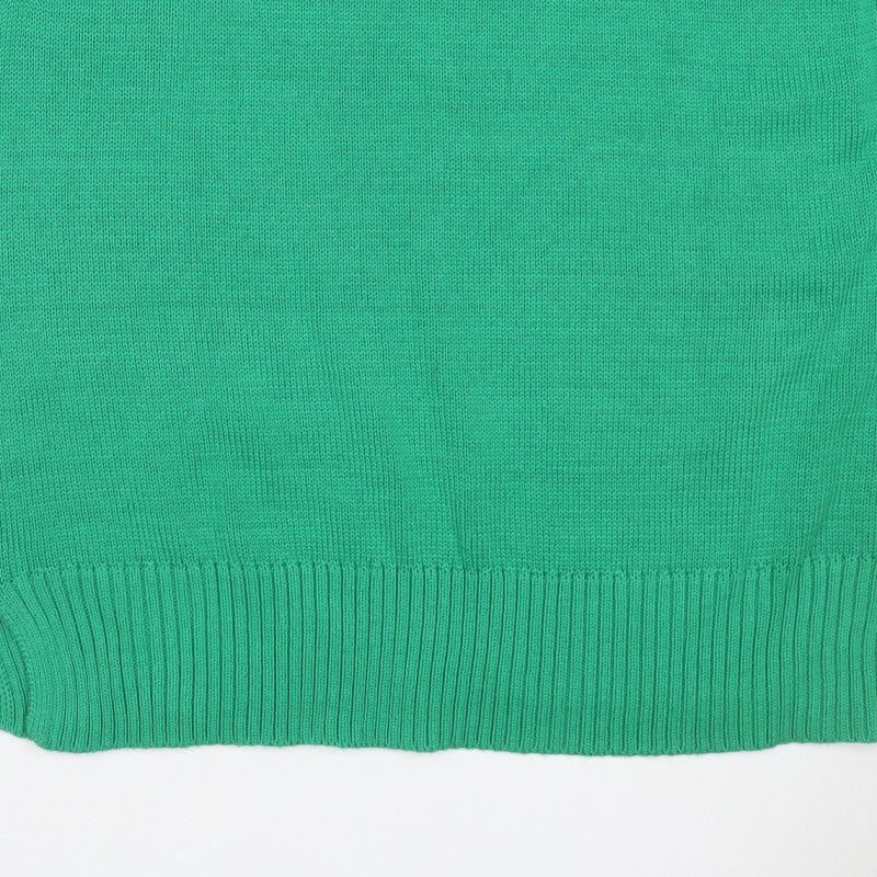 Stradivarius Women Green M V-Neck Sleeveless Knit Jumper Vest