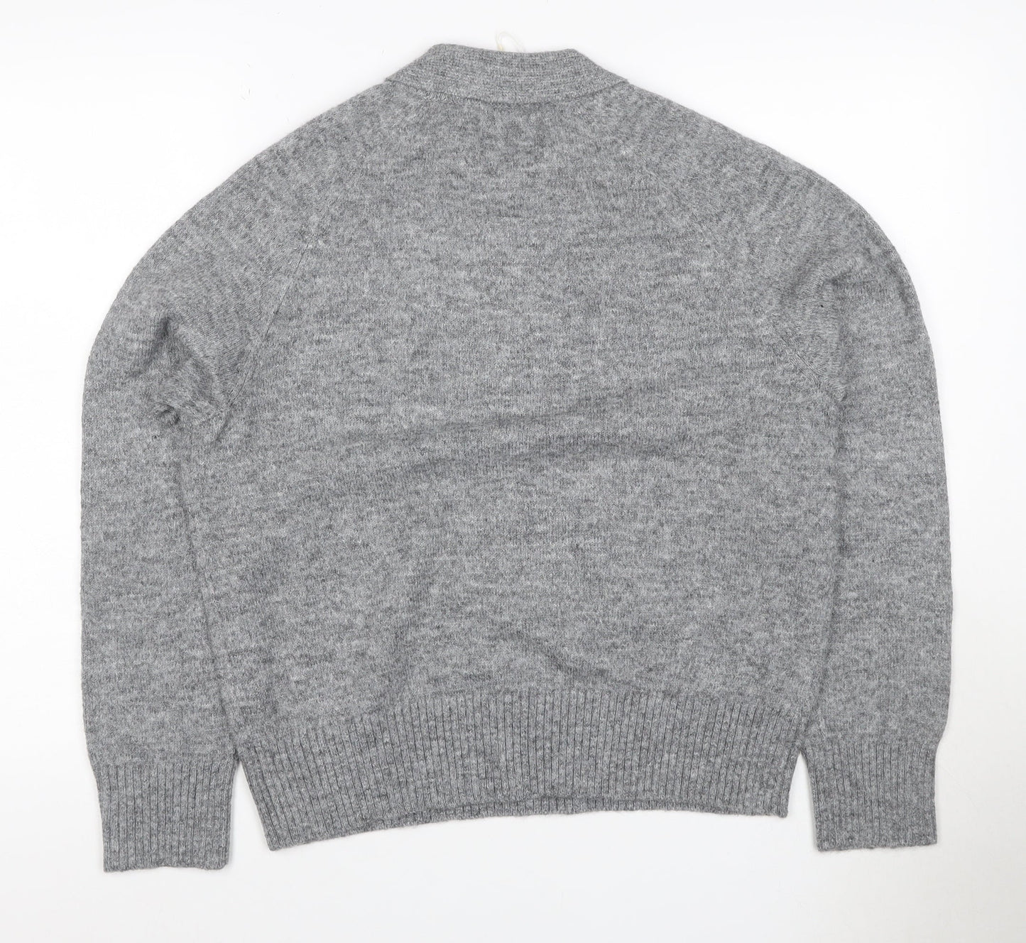 Marks and Spencer Women Grey Alpaca Blend Henley Jumper UK 14