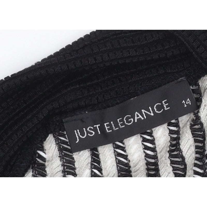 Just Elegance Women’s Black White Stripe Kimono Knit Top Size 14