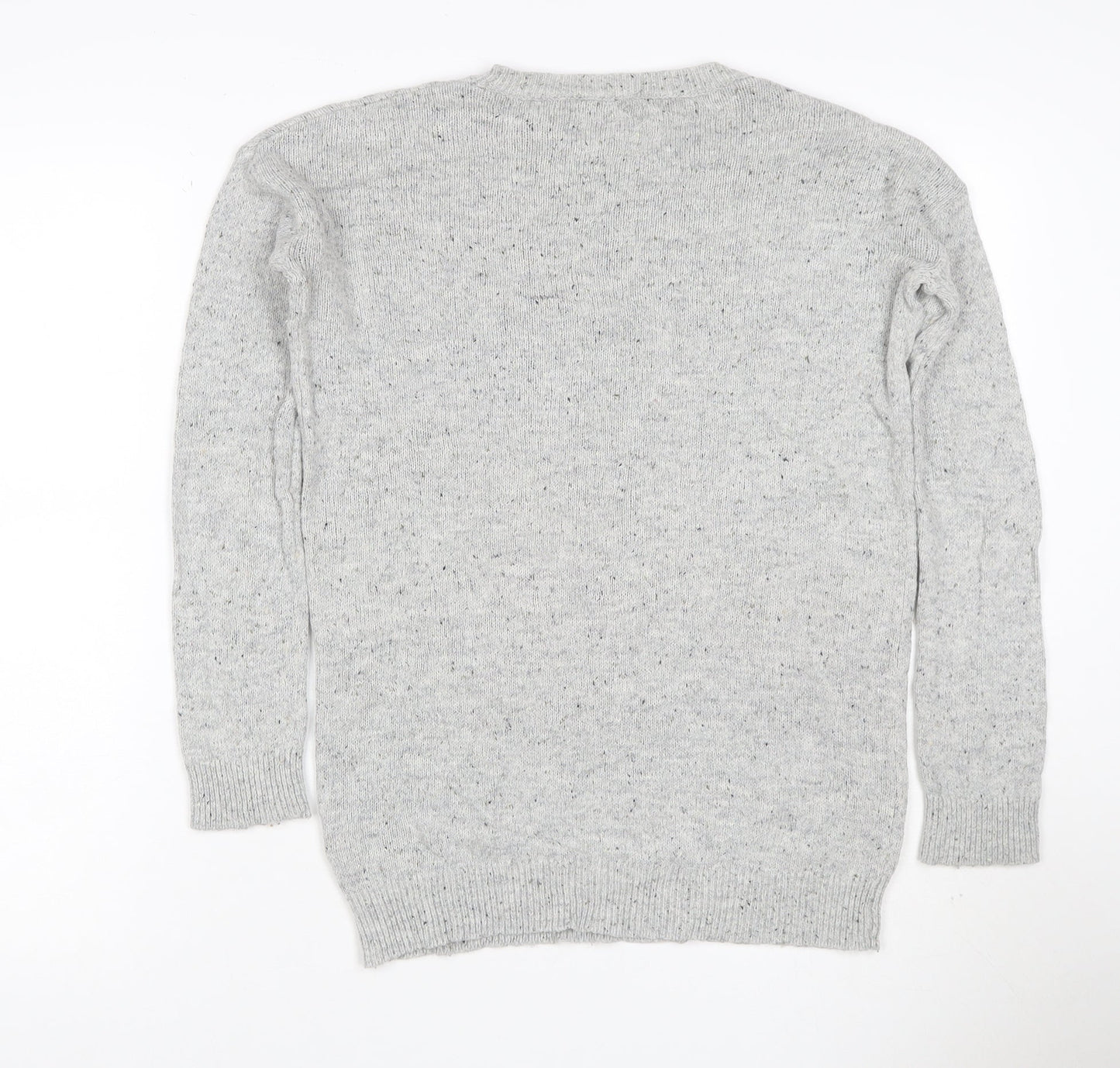 Marks and Spencer Women Grey UK 8 Reindeer Christmas Sequin Jumper