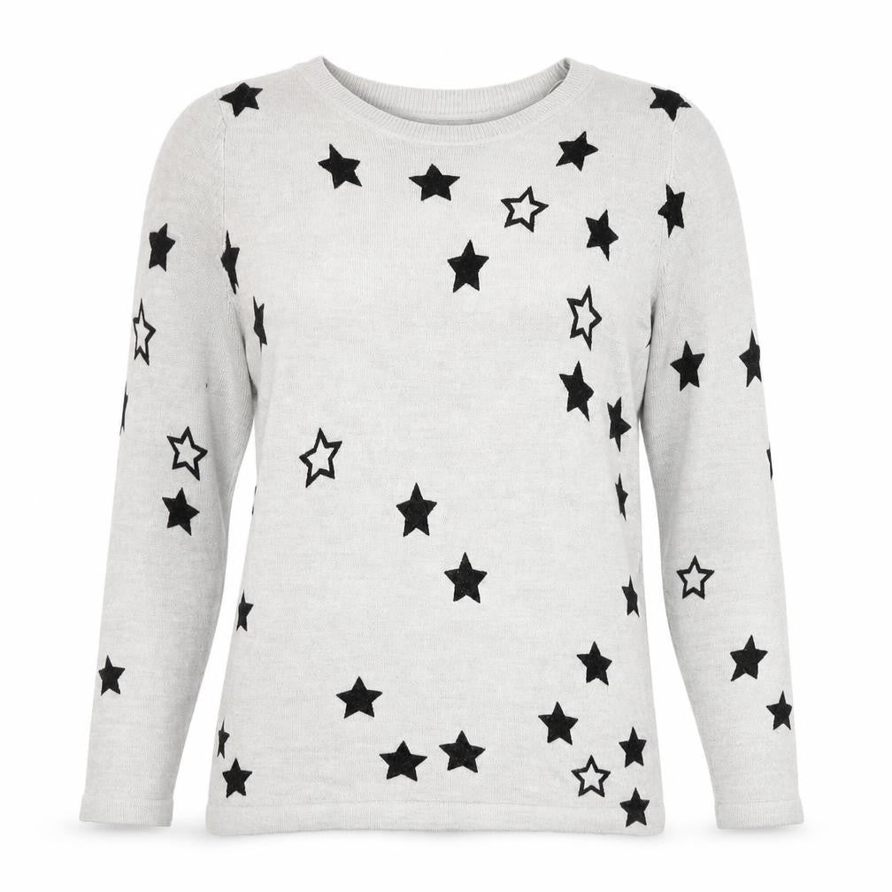 Marks & Spencer Women Grey Star Print Knit Jumper Size 10