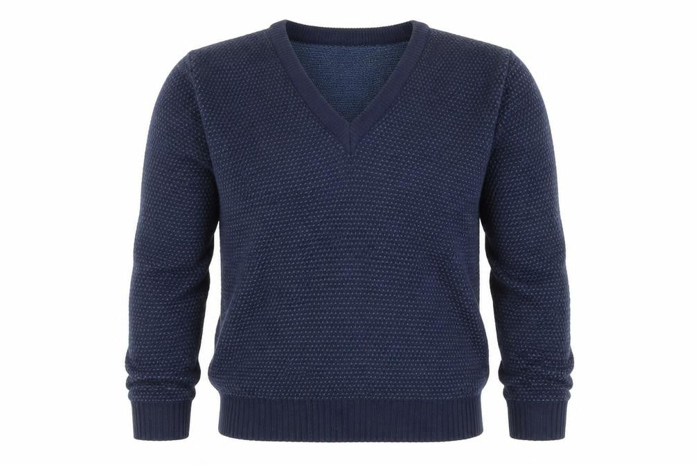 Tootal Mens Blue M V-Neck Waffle Knit Acrylic Pullover Jumper