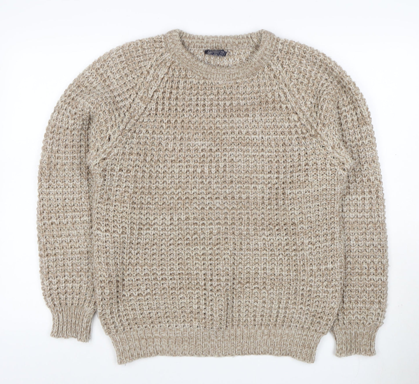 C&A Men’s Beige M Chunky Knit Acrylic Crew Neck Pullover Vintage