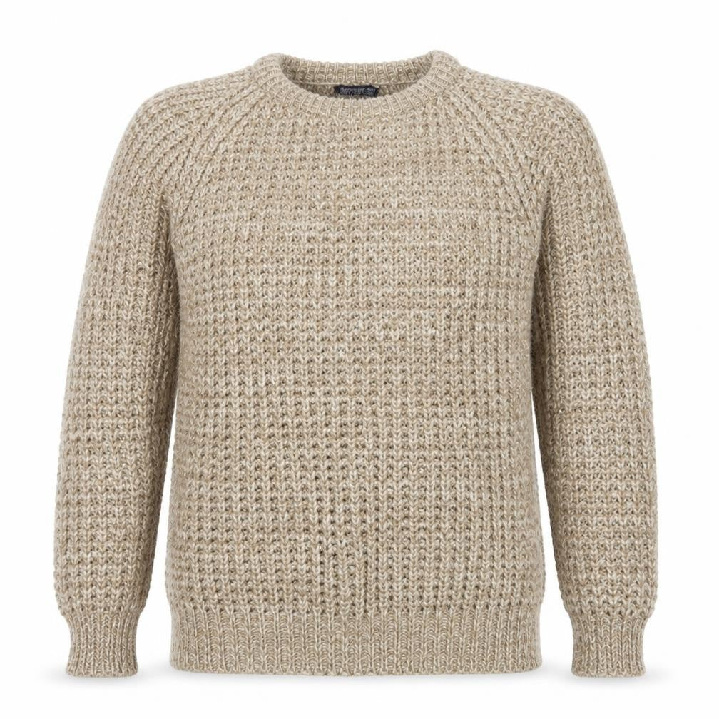 C&A Men’s Beige M Chunky Knit Acrylic Crew Neck Pullover Vintage