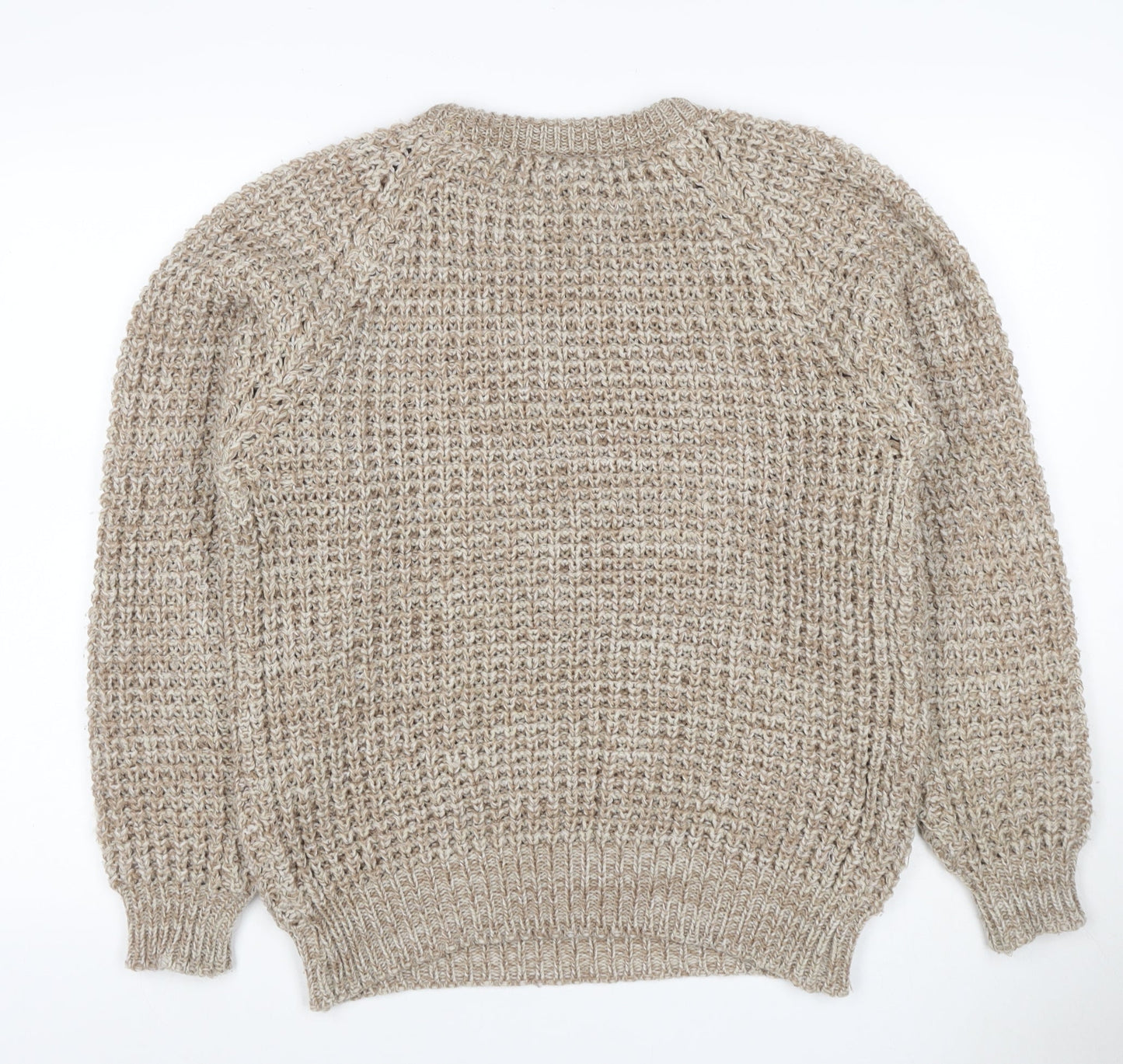 C&A Men’s Beige M Chunky Knit Acrylic Crew Neck Pullover Vintage
