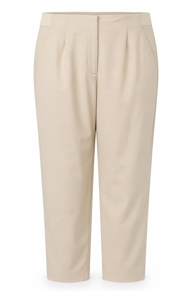 Marks & Spencer Women Beige Size 20 Stretch Pull-On Straight Trousers