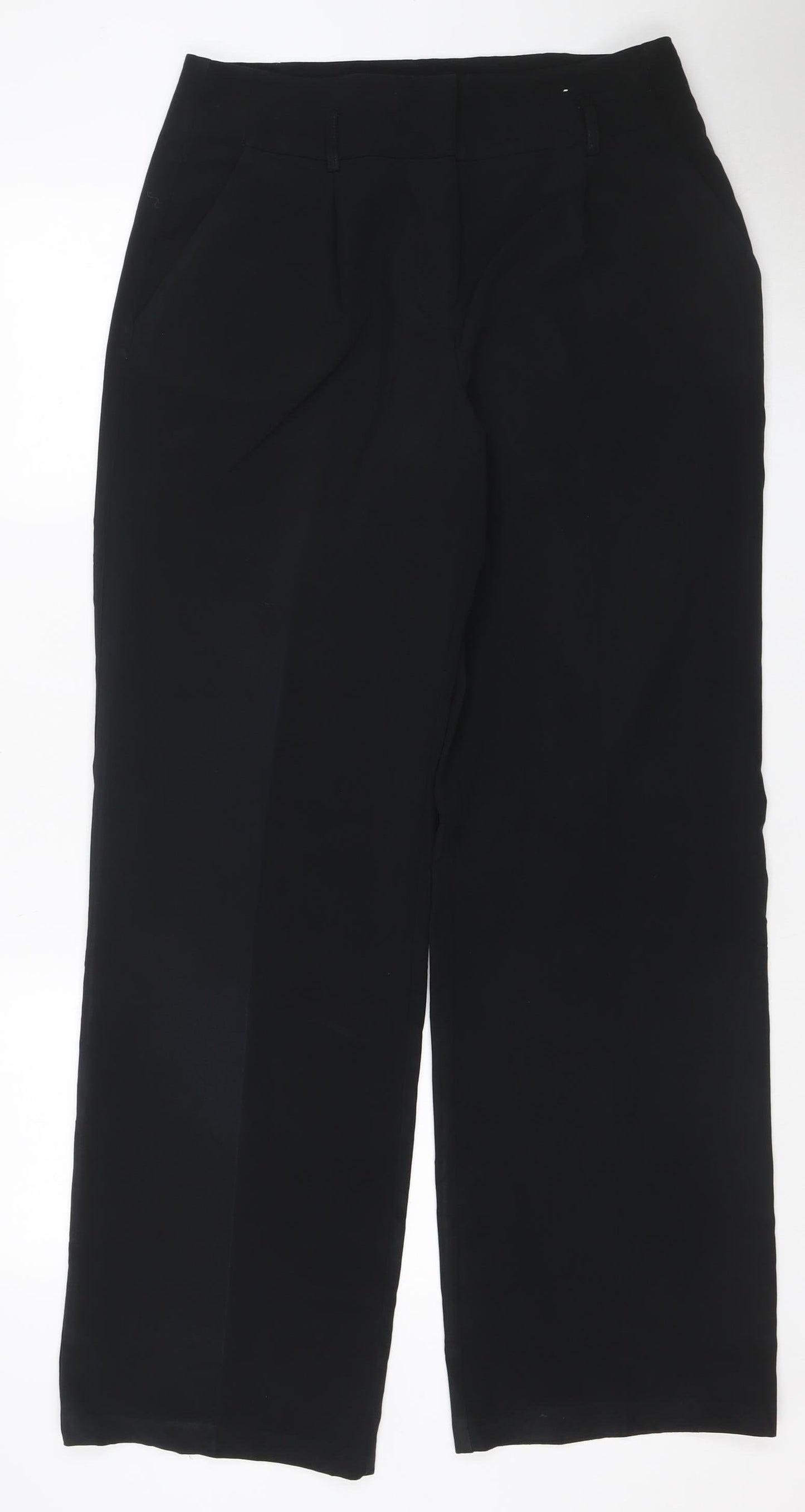 Dorothy Perkins Women Black UK 12 Wide Leg Tailored Dress Trousers