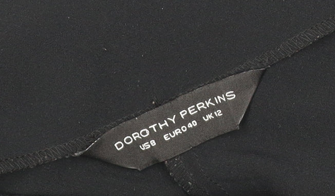 Dorothy Perkins Women Black UK 12 Wide Leg Tailored Dress Trousers