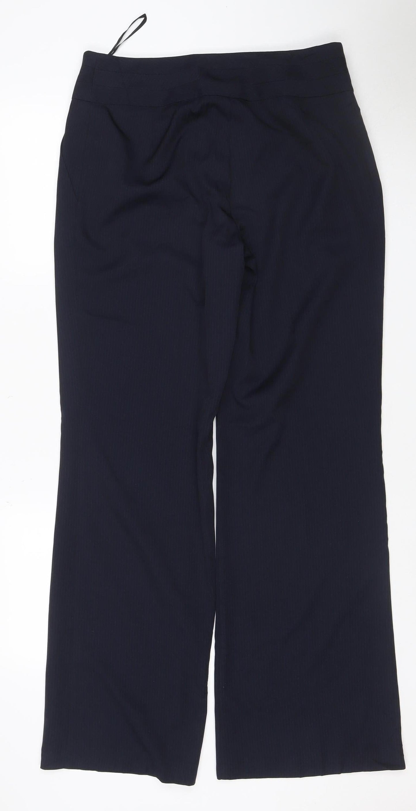 Marks & Spencer Women Black UK 12 Long Wide-Leg Tailored Trousers