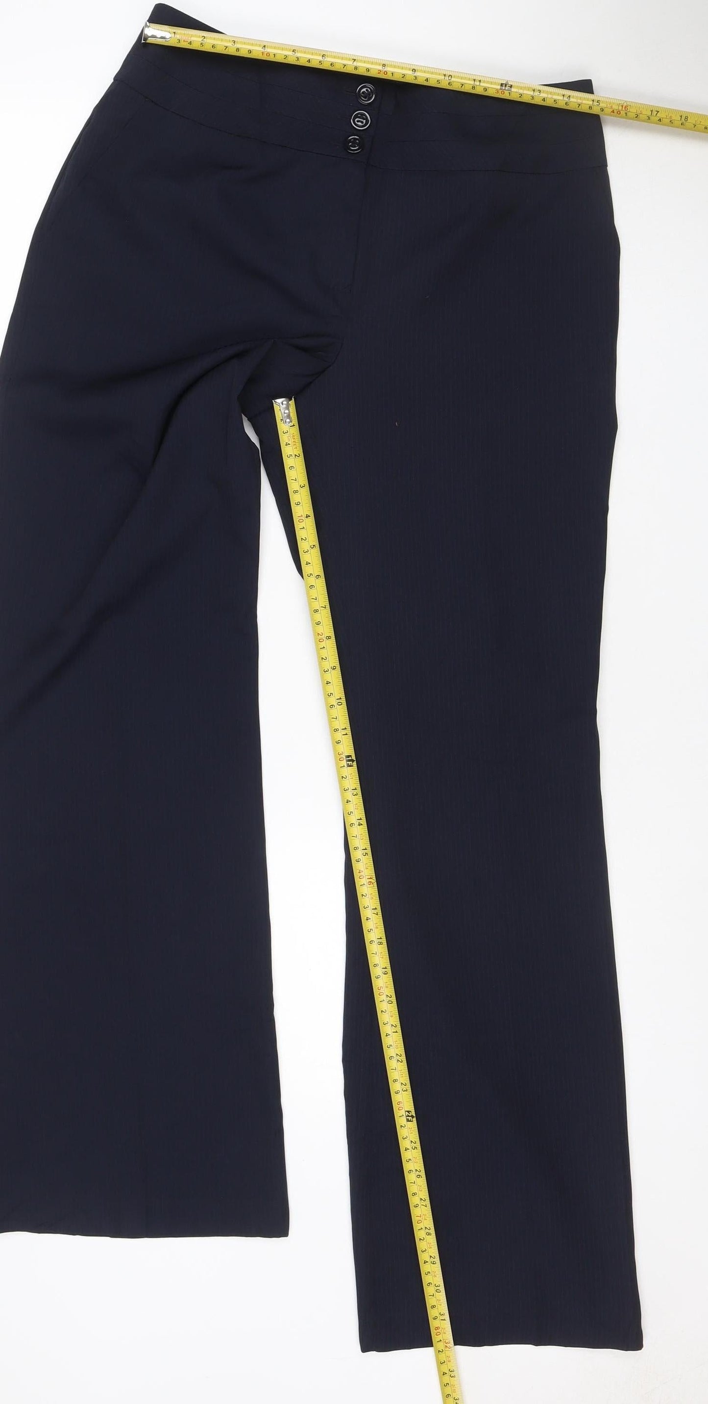 Marks & Spencer Women Black UK 12 Long Wide-Leg Tailored Trousers