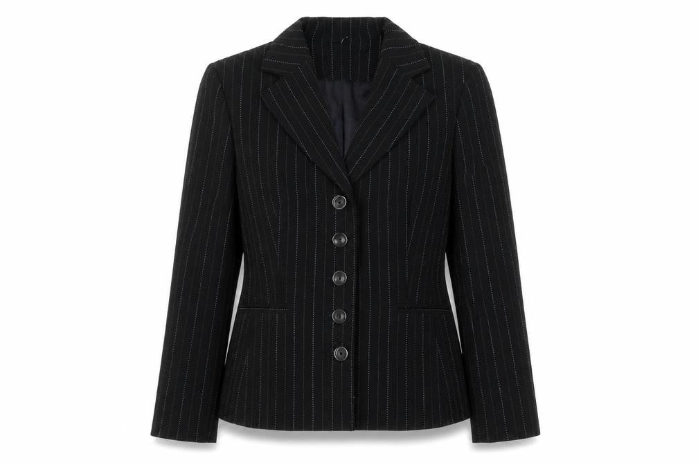 Amanda Smith Women’s Black Pinstripe Blazer Jacket UK 8 Lined