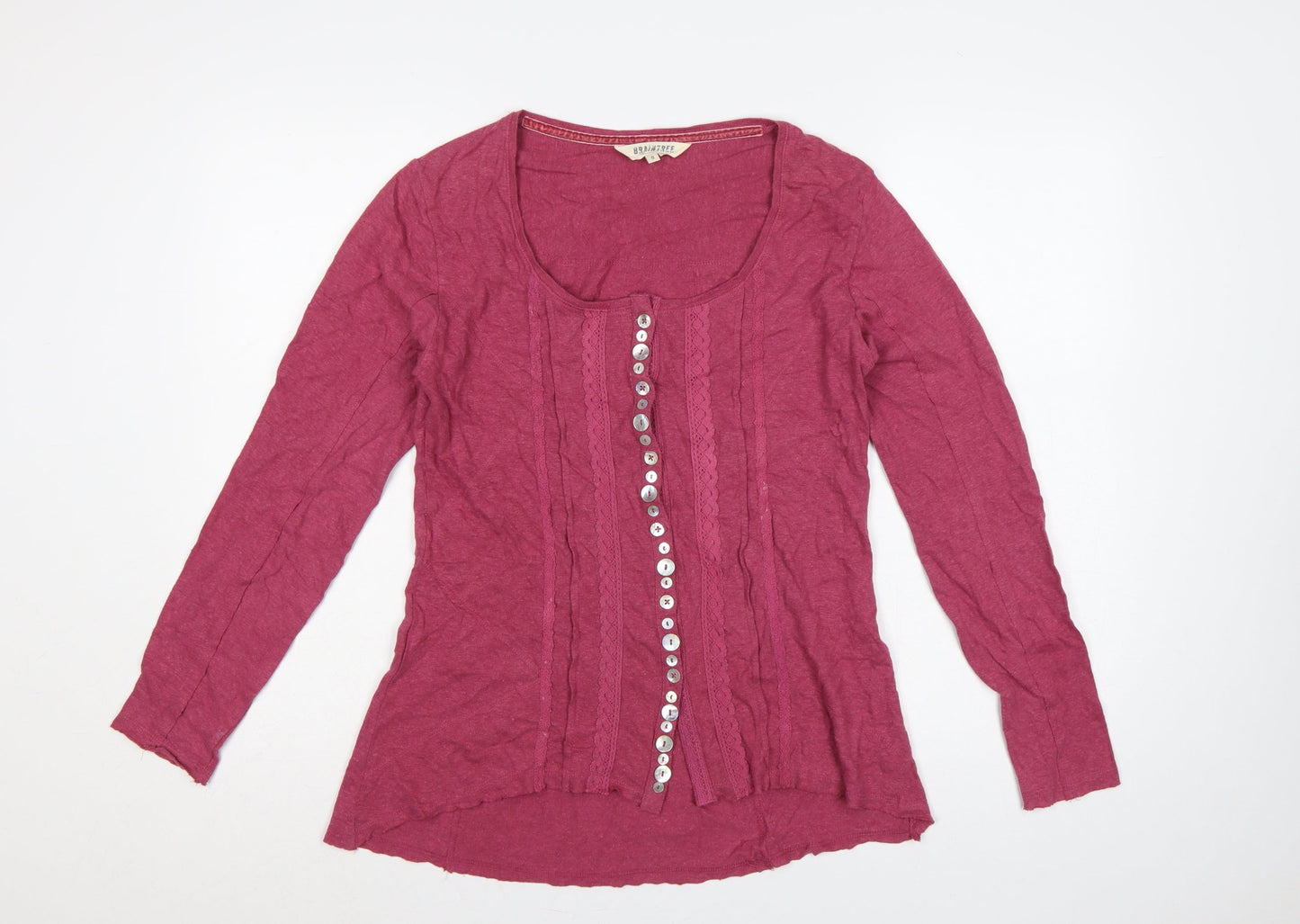 Braintree Women’s Pink UK 8 Hemp Cotton Tunic Button-Up Top