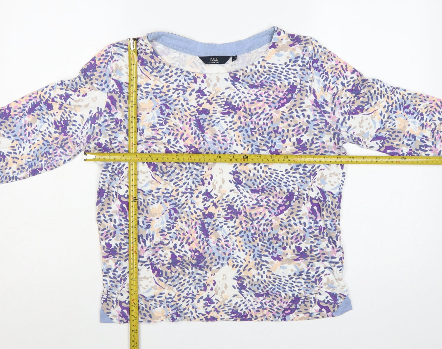 Isle Essentials Women Multicoloured Floral Cotton Jersey Top UK 14