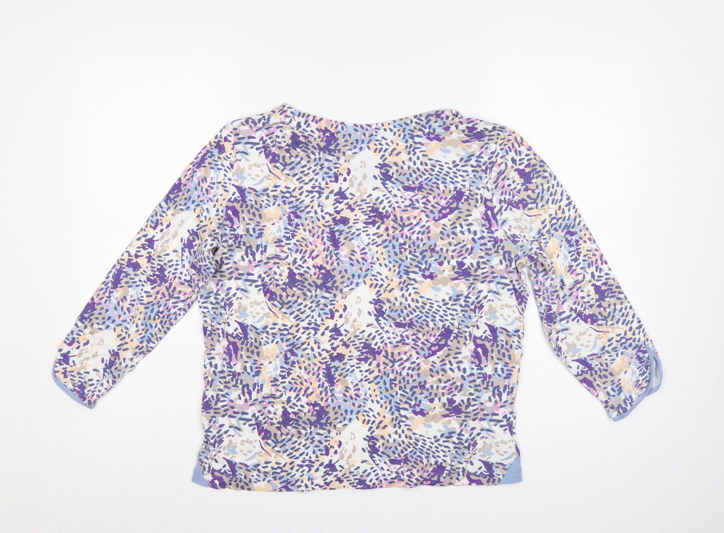 Isle Essentials Women Multicoloured Floral Cotton Jersey Top UK 14