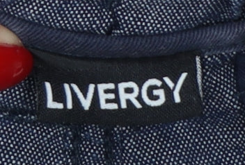 LIVERGY Men's Blue Cotton Bermuda Shorts Size 38 Drawstring Pockets