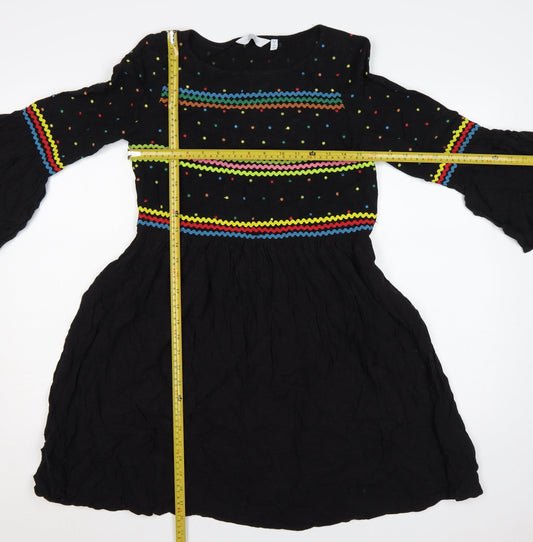 & Other Stories Women Black UK 8 Fit & Flare Bell Sleeve Dress