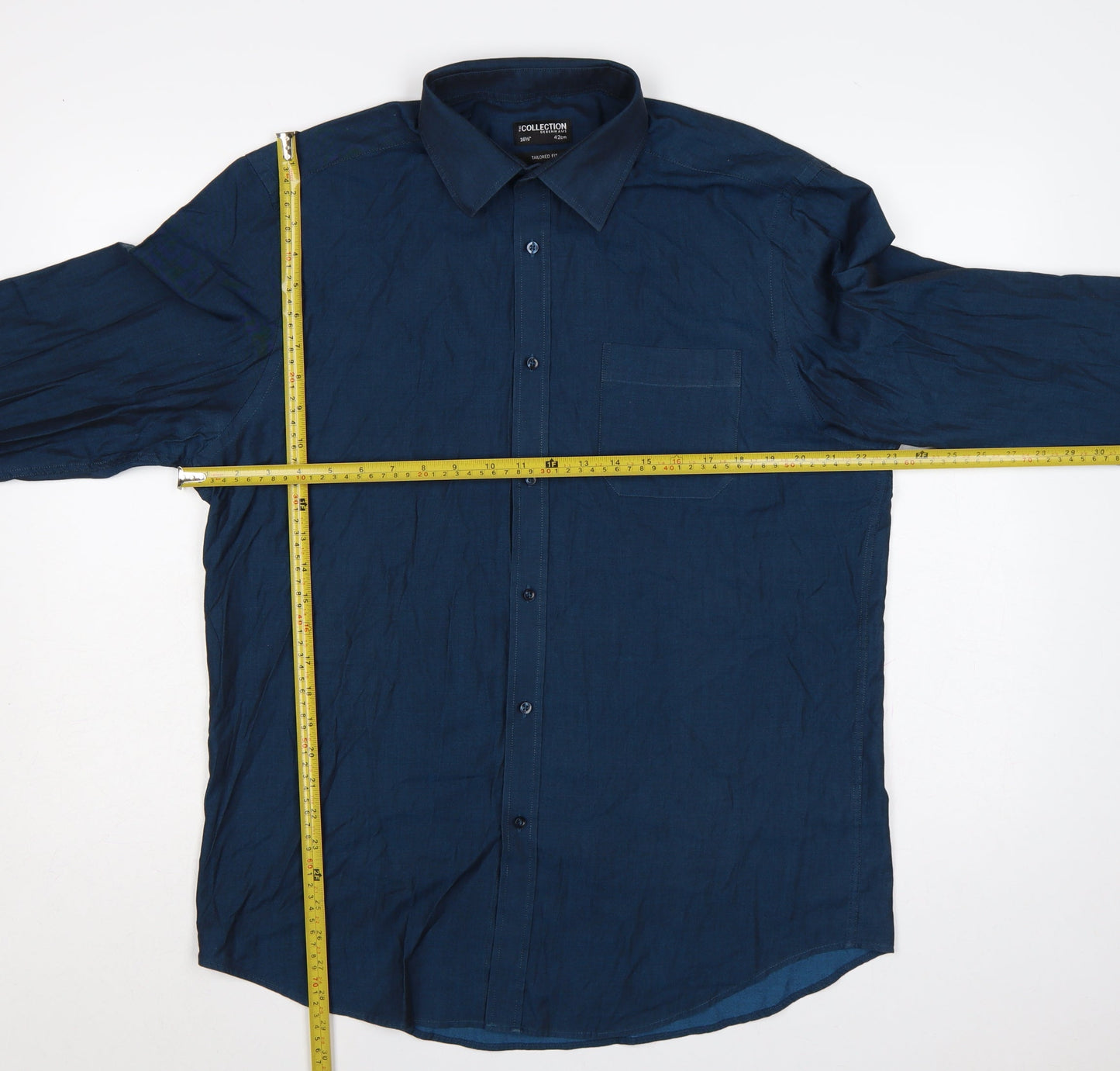 The Collection Debenhams Men’s Blue 16.5 Slim Long Sleeve Button-Up Shirt