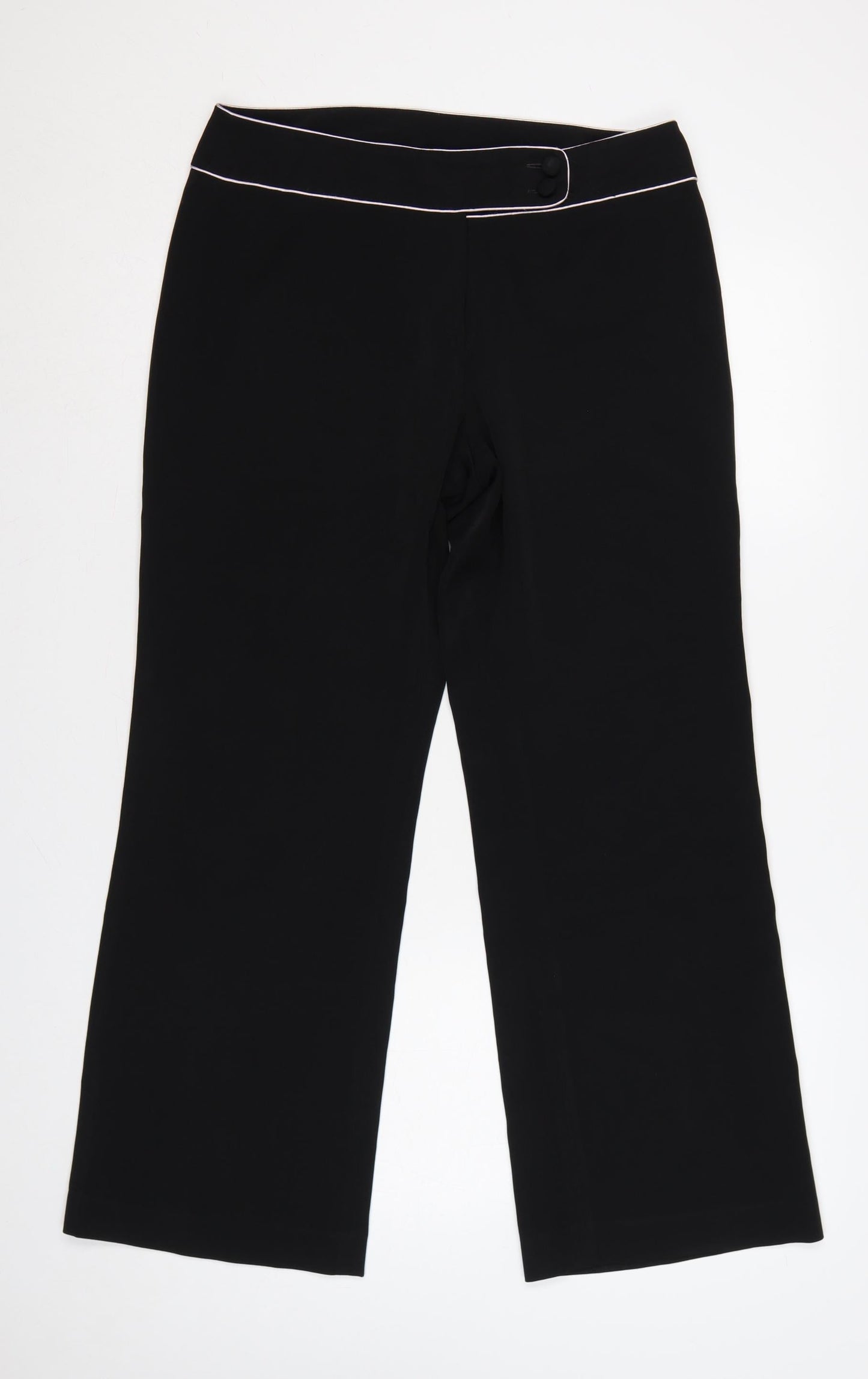 Dorothy Perkins Women Black UK 12 Wide-Leg Dress Trousers