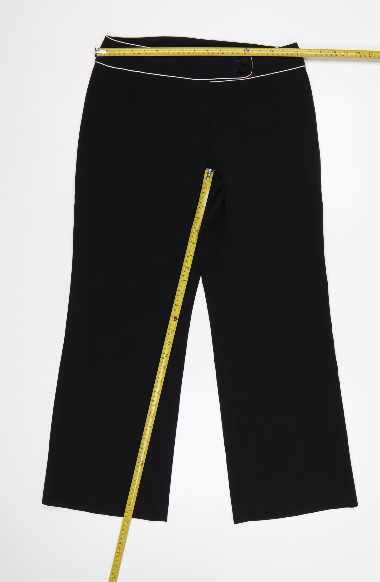 Dorothy Perkins Women Black UK 12 Wide-Leg Dress Trousers